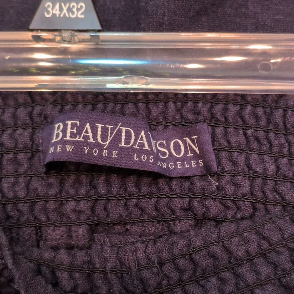 Beau Dawson Women's Navy Linen Blend Straight Leg Pants w/Tie Front Size Small